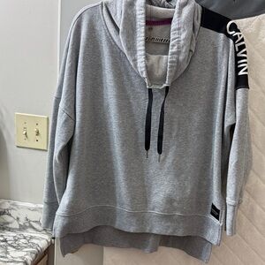 Calvin Klein Heather Gray Cowl Neck Sweatshirt